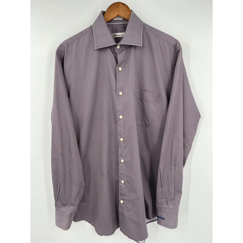 Peter Millar Men's long sleeve button front dress shirt size large
